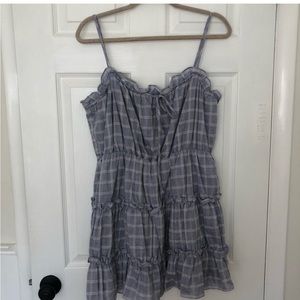Lovers + Friends Plaid Tiered Ruffle Mini Dress